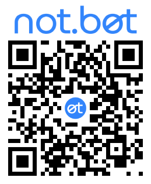 A scannable not.bot sample QR signature.